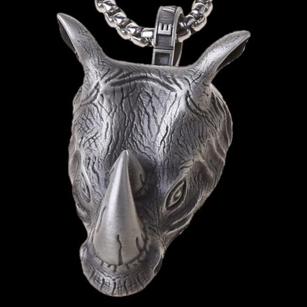 pendant necklaces vintage norse rhinoceros necklace for men biker punk rock animal rhino head pendants with 24 inch steel chain 634d, Silver
pendant necklaces vintage norse rhinoceros necklace for men biker punk rock animal rhino head pendants with 24 inch steel chain 634d, Silver