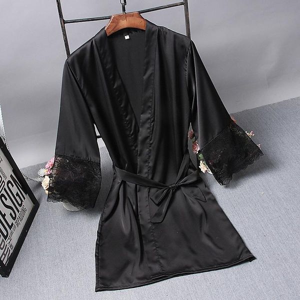 robe novelty black sleepwear female lace nightwear bathrobe gown satin short home clothing casual summer nightgown women's, Black;red
robe novelty black sleepwear female lace nightwear bathrobe gown satin short home clothing casual summer nightgown women's, Black;red