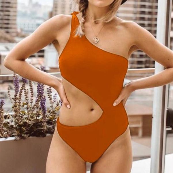 one piece swimsuit women bandage shoulder bathing push up padded bikini swimwear one-piece suits 
one piece swimsuit women bandage shoulder bathing push up padded bikini swimwear one-piece suits