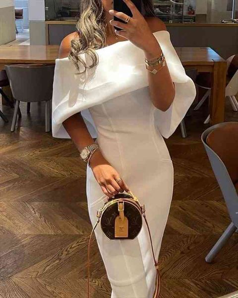women elegant dress polkadot print ruffles scarf off shoulder cape design skinny party dress, Black;gray
women elegant dress polkadot print ruffles scarf off shoulder cape design skinny party dress, Black;gray