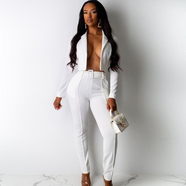 women's suits & blazers suit fashion two-piece work wear casual crop jacket and long pants 2021 autumn winter office ladies 2 piece set, White;black
women's suits & blazers suit fashion two-piece work wear casual crop jacket and long pants 2021 autumn winter office ladies 2 piece set, White;black