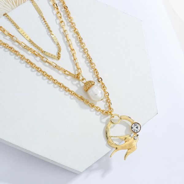 lifefontier multilayer chain cute bird pearl pendant necklace gold color chains necklaces choker for women jewelry accessories, Silver
lifefontier multilayer chain cute bird pearl pendant necklace gold color chains necklaces choker for women jewelry accessories, Silver