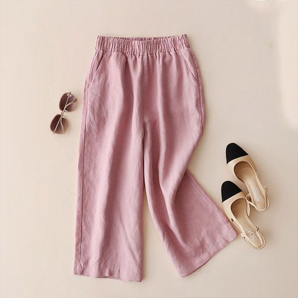 spring summer fashion korea womens capris style elastic waist wide leg solid pant office lady casual loose cotton linen trousers, Black;white
spring summer fashion korea womens capris style elastic waist wide leg solid pant office lady casual loose cotton linen trousers, Black;white
