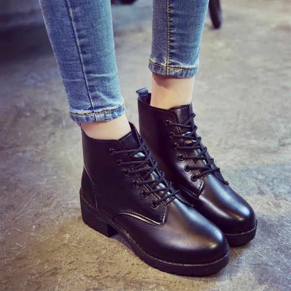 boots autumn and winter fashion british flat leather lace up casual shoes comfortable wild low heel women's, Black
boots autumn and winter fashion british flat leather lace up casual shoes comfortable wild low heel women's, Black