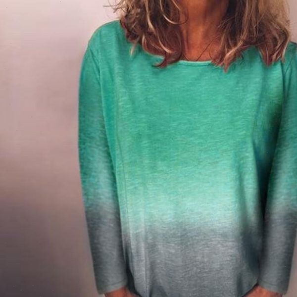 plus size autumn fashion women blouses gradient color casual loose o neck tee female womens long sleeve shirt blusas, White
plus size autumn fashion women blouses gradient color casual loose o neck tee female womens long sleeve shirt blusas, White