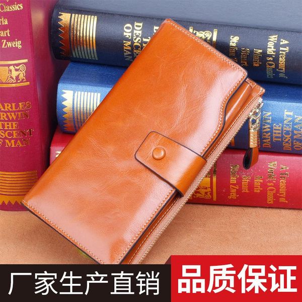 wallets frld anti-theft brush long oil wax leather mobile phone clutch bag ladies wallet multi-card, Red;black
wallets frld anti-theft brush long oil wax leather mobile phone clutch bag ladies wallet multi-card, Red;black