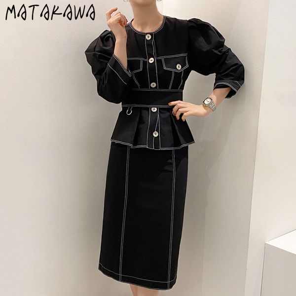 matakawa 2 piece set woman korean chic french round neck single-breasted tooling shirt women high-waist straight long skirt 210513, White
matakawa 2 piece set woman korean chic french round neck single-breasted tooling shirt women high-waist straight long skirt 210513, White