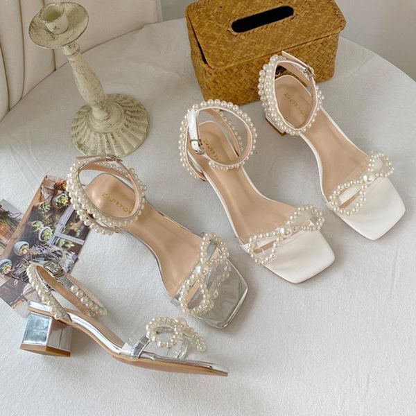 sandals 2021 summer designer women silver high heels bowknot prom pearl thick square toe sweet lady party shoes, Black
sandals 2021 summer designer women silver high heels bowknot prom pearl thick square toe sweet lady party shoes, Black