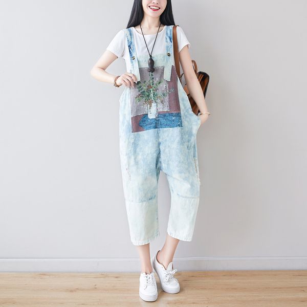 johnature retro patchwork print pockets calf-length jumpsuits summer loose leisure all-match women jeans jumpsuits 210521, Black;white
johnature retro patchwork print pockets calf-length jumpsuits summer loose leisure all-match women jeans jumpsuits 210521, Black;white