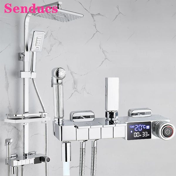 bathroom shower sets chrome piano mixer set senducs press button thermostatic system faucets digital bath
bathroom shower sets chrome piano mixer set senducs press button thermostatic system faucets digital bath