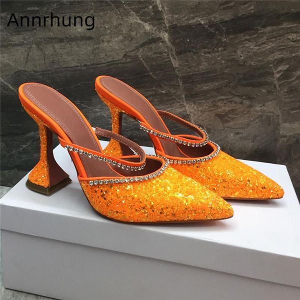 slippers orange sequined cloth banquet shoes woman pointed toe novelty goblet heel jeweled one-strap sequins women, Black
slippers orange sequined cloth banquet shoes woman pointed toe novelty goblet heel jeweled one-strap sequins women, Black