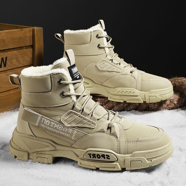 winter plush martin work clothes wind thickened cotton shoes middle snow leisure warm leather boots men's, Black
winter plush martin work clothes wind thickened cotton shoes middle snow leisure warm leather boots men's, Black