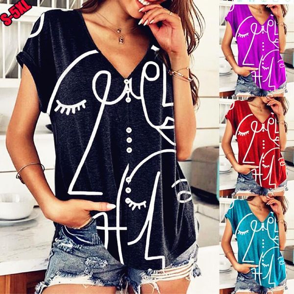 women's t-shirt 2021 women summer plus sizes tees vintage button big large t shirts v neck loose casual beboho, White
women's t-shirt 2021 women summer plus sizes tees vintage button big large t shirts v neck loose casual beboho, White