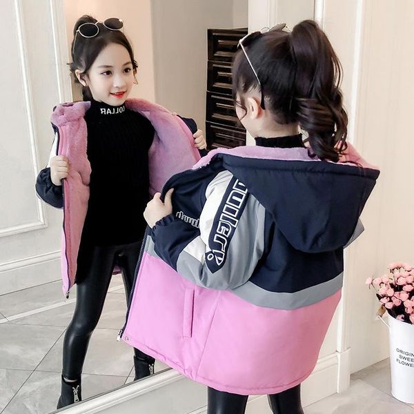 down coat girls winter kids plus velvet jacket parkas warm outerwear hooded coats children thick patchwork snowsuit, Blue;gray
down coat girls winter kids plus velvet jacket parkas warm outerwear hooded coats children thick patchwork snowsuit, Blue;gray