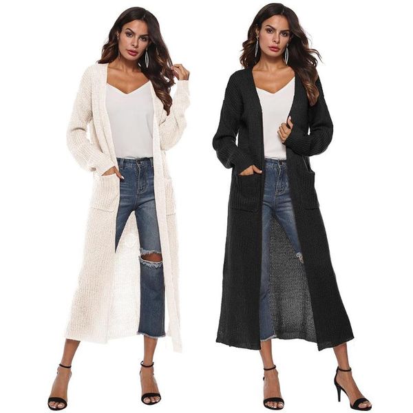 women's vests women plain open front drape maxi long sleeve split cardigan sweater with pocket, Black;white
women's vests women plain open front drape maxi long sleeve split cardigan sweater with pocket, Black;white