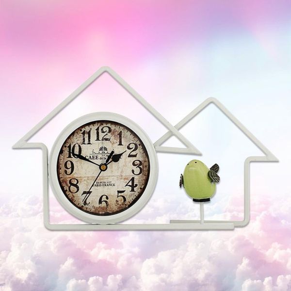 wall clocks house shape clock deskornament simple mute retro iron craft for home store (white battery)
wall clocks house shape clock deskornament simple mute retro iron craft for home store (white battery)