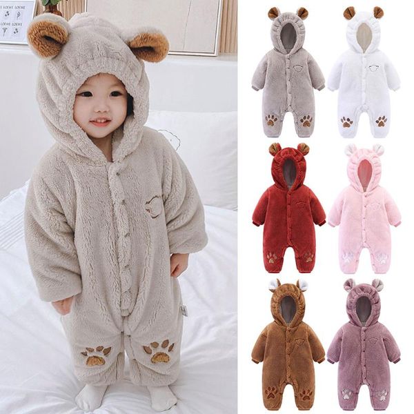 born cartoon solid jumpsuit infant baby long sleeve fleece hooded romper boy girls thicken warm clothes jumpsuits, Blue
born cartoon solid jumpsuit infant baby long sleeve fleece hooded romper boy girls thicken warm clothes jumpsuits, Blue