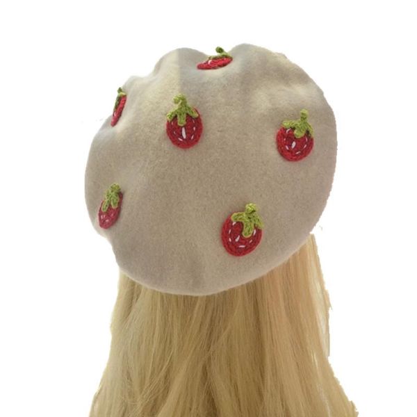 berets handmade kawaii red strawberry beret vintage artist painter hat women wool cap warming gift fashion wholesale, Blue;gray
berets handmade kawaii red strawberry beret vintage artist painter hat women wool cap warming gift fashion wholesale, Blue;gray