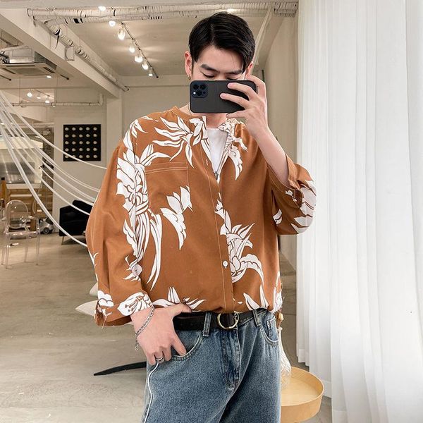 men's casual shirts hybskr harajuku loose printed men short sleeve stand collar fashion male shirt vintage korean style big size, White;black
men's casual shirts hybskr harajuku loose printed men short sleeve stand collar fashion male shirt vintage korean style big size, White;black