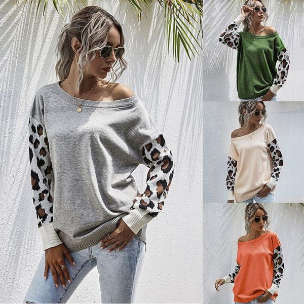 yoga outfits 2021 women's style casual round neck strapless leopard print stitching sweater comfortable fashion -selling, White;red
yoga outfits 2021 women's style casual round neck strapless leopard print stitching sweater comfortable fashion -selling, White;red