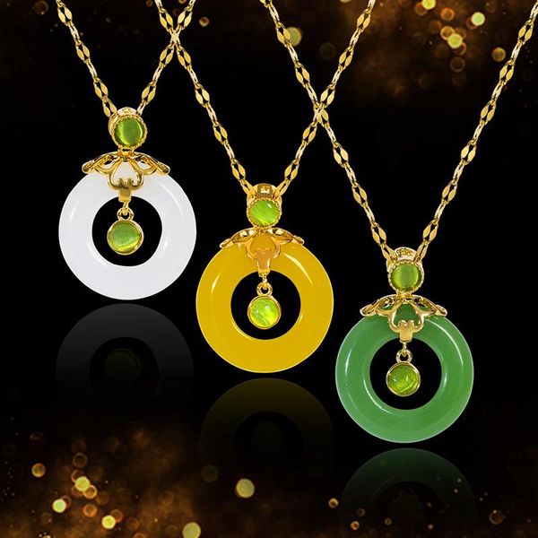 chains green jade pendant necklace for ladies gold plated steel link chain necklac party jewelry birthday gift, Silver
chains green jade pendant necklace for ladies gold plated steel link chain necklac party jewelry birthday gift, Silver