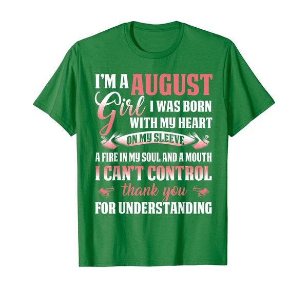 i'm an august girl t-shirt born in august, White;black