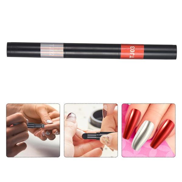nail glitter art pen holographic powder air cushion diy, Silver;gold