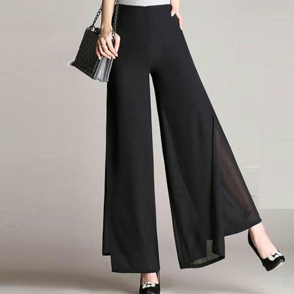women's pants & capris 2021 fashion autumn thin chiffon female wide leg high waist casual dance trousers plus size s-4xl, Black;white
women's pants & capris 2021 fashion autumn thin chiffon female wide leg high waist casual dance trousers plus size s-4xl, Black;white