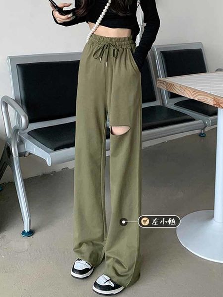 women's shorts spring and autumn 2021 hole high waist casual loose floor mops straight pants wide leg guard vertical feeling, White;black
women's shorts spring and autumn 2021 hole high waist casual loose floor mops straight pants wide leg guard vertical feeling, White;black