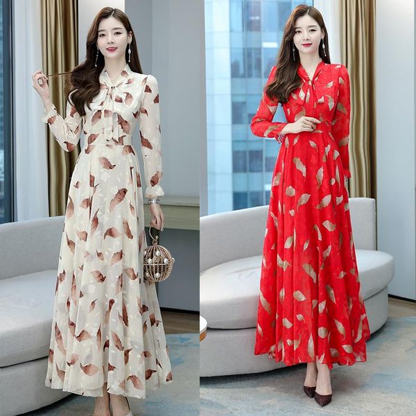 casual dresses 2021 long dress printed chiffon slim long-sleeved beach big size red black apricot women clothes, Black;gray
casual dresses 2021 long dress printed chiffon slim long-sleeved beach big size red black apricot women clothes, Black;gray