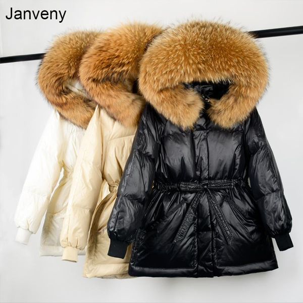 women's down & parkas janveny winter female 90% white duck jacket large real raccoon fur collar hooded warm feather coat outwear, Black
women's down & parkas janveny winter female 90% white duck jacket large real raccoon fur collar hooded warm feather coat outwear, Black