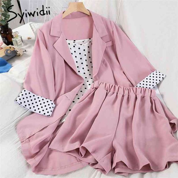 3 pieces for office shorts tank and blazer set business women summer korean short with jacket pink black 210607, White
3 pieces for office shorts tank and blazer set business women summer korean short with jacket pink black 210607, White