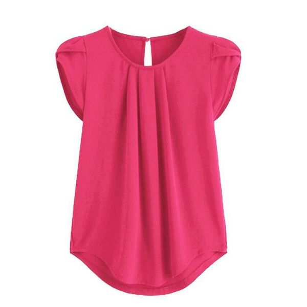 women's blouses & shirts summer vintage t chiffon solid color short sleeve round neck casual women female lovely comfortable tee, White
women's blouses & shirts summer vintage t chiffon solid color short sleeve round neck casual women female lovely comfortable tee, White