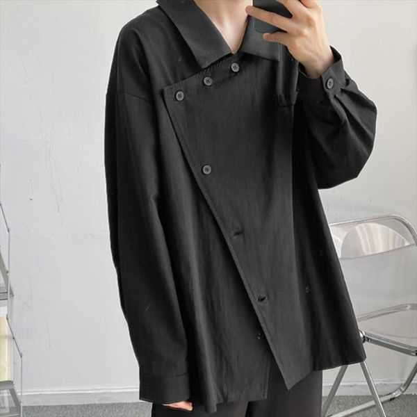 men's casual shirts long-sleeve shirt spring and autumn designer style personality lapel korean loose large size, White;black
men's casual shirts long-sleeve shirt spring and autumn designer style personality lapel korean loose large size, White;black