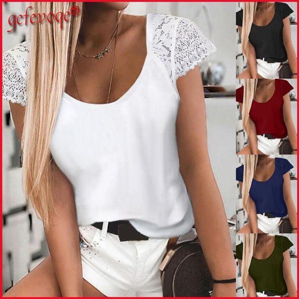 women's blouses & shirts sexylace patchwork for women 2021 summer clothing elegant short sleeve slim basic shirt plus size blouse ladie, White
women's blouses & shirts sexylace patchwork for women 2021 summer clothing elegant short sleeve slim basic shirt plus size blouse ladie, White