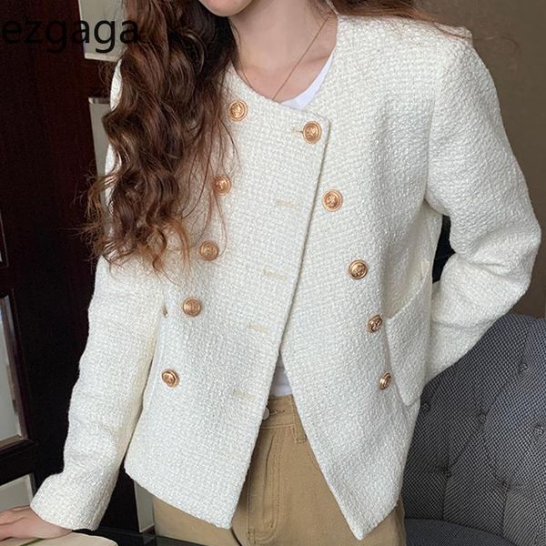women's jackets ezgaga elegant women korean chic vintage o-neck double breasted loose casual long sleeve tweed jacket coats office lady, Black;brown
women's jackets ezgaga elegant women korean chic vintage o-neck double breasted loose casual long sleeve tweed jacket coats office lady, Black;brown