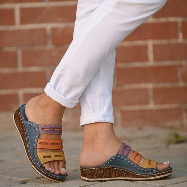 slippers 2021 women summer slip on leather open toe sandals woman flip flops wedges platform ladies beach shoes, Black
slippers 2021 women summer slip on leather open toe sandals woman flip flops wedges platform ladies beach shoes, Black