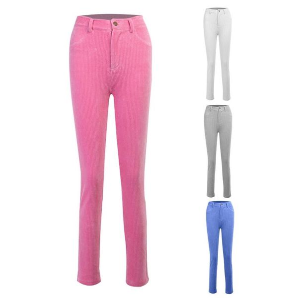 women high waist skinny pants solid color velvet striped vintage slim trousers women's & capris, Black;white
women high waist skinny pants solid color velvet striped vintage slim trousers women's & capris, Black;white