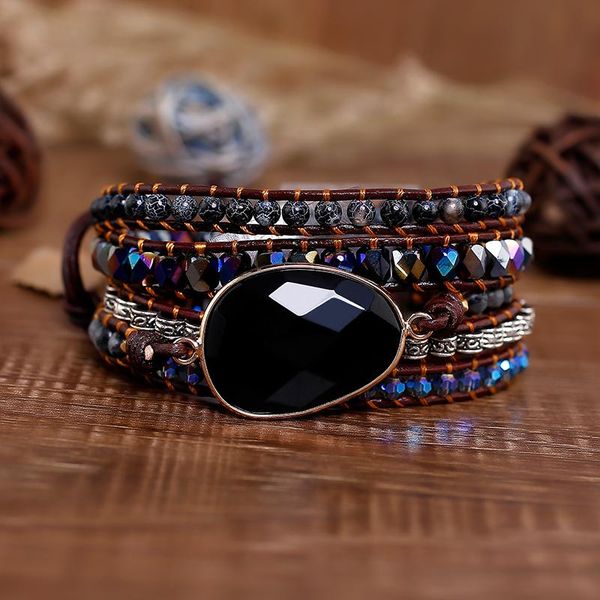 tennis mix 5 strands leather bracelet black onyx woven wrap bracelets bohemian drops hipping, Golden;silver
tennis mix 5 strands leather bracelet black onyx woven wrap bracelets bohemian drops hipping, Golden;silver