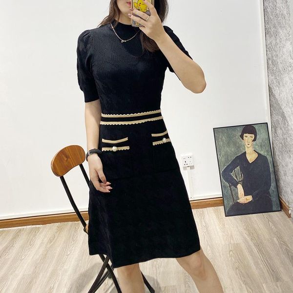 party dresses women dress 2021 spring and summer ladies stitching solid color round neck short skirt, White;black
party dresses women dress 2021 spring and summer ladies stitching solid color round neck short skirt, White;black