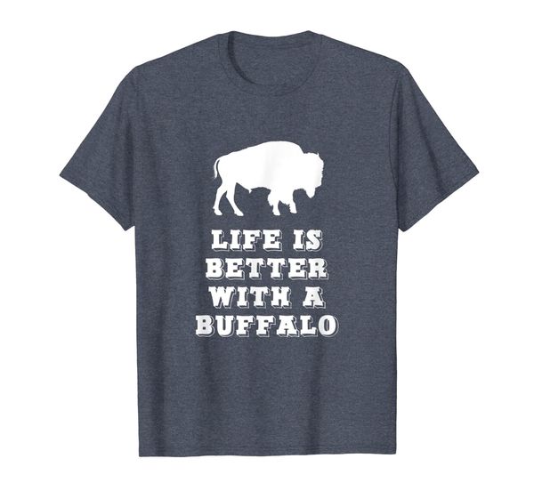life is better with a buffalo lover gift t-shirt, White;black