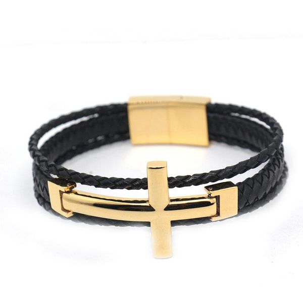 link, chain christian jewelry leather cross bracelet men bangle genuine hand buckle friendship women, Black
link, chain christian jewelry leather cross bracelet men bangle genuine hand buckle friendship women, Black