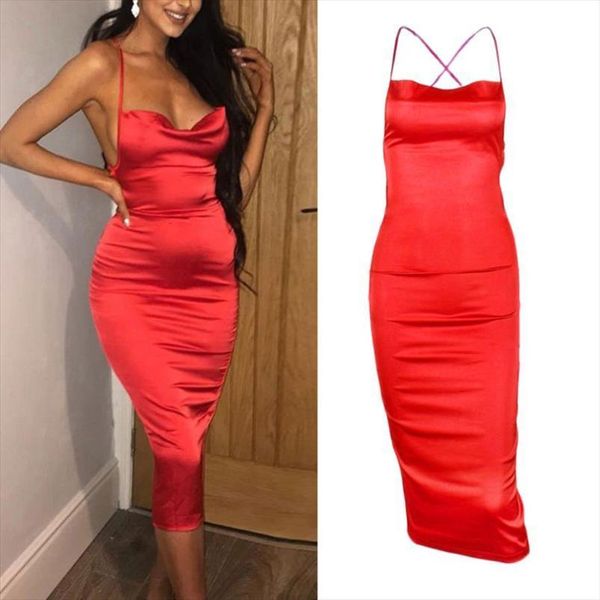 halter bodycon satin midi women dress cross bandage backless party clubwear f3md, Black;gray
halter bodycon satin midi women dress cross bandage backless party clubwear f3md, Black;gray