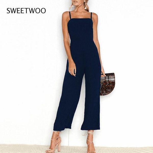 women's jumpsuits & rompers spring summer casual women backless spaghetti strap long jump suits solid loose party black ladies clothes, Black;white
women's jumpsuits & rompers spring summer casual women backless spaghetti strap long jump suits solid loose party black ladies clothes, Black;white