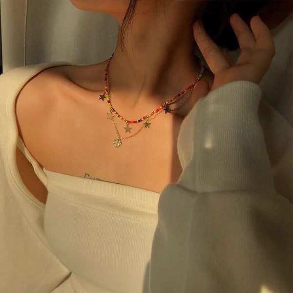 chokers layered heart/star/coin pendants necklace for women colorful rainbow beads choker set jewelry fashion femme 2021, Golden;silver
chokers layered heart/star/coin pendants necklace for women colorful rainbow beads choker set jewelry fashion femme 2021, Golden;silver