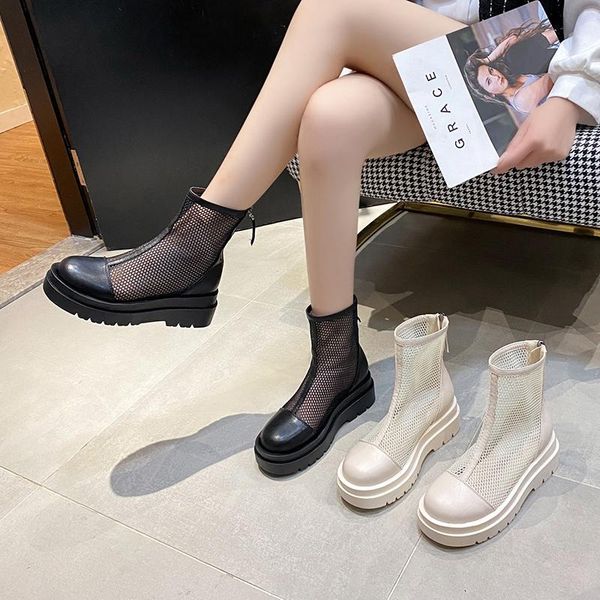 boots casual pure color thick-soled elegant temperament mesh trend british style ladies summer style., Black
boots casual pure color thick-soled elegant temperament mesh trend british style ladies summer style., Black