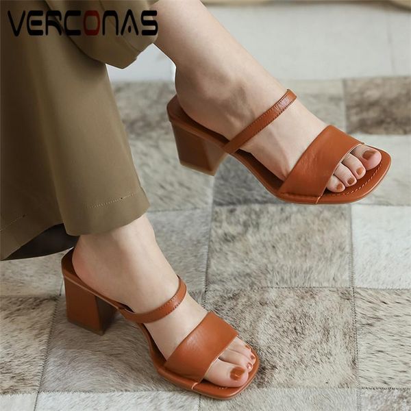 women slippers genuine leather mules arrival square toe sandals thick heels summer concise shoes woman, Black
women slippers genuine leather mules arrival square toe sandals thick heels summer concise shoes woman, Black