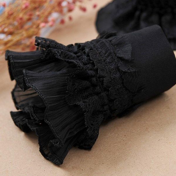 five fingers gloves gothic retro black detachable sleeve fake cuffs multi layer ruffles lace patchwork lolita princess sweater decorative wr, Blue;gray
five fingers gloves gothic retro black detachable sleeve fake cuffs multi layer ruffles lace patchwork lolita princess sweater decorative wr, Blue;gray