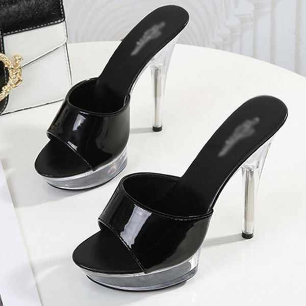 slippers women summer fashion high-heeled sandals high heels 13cm transparent crystal catwalk shoes large size, Black
slippers women summer fashion high-heeled sandals high heels 13cm transparent crystal catwalk shoes large size, Black