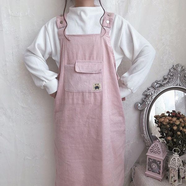 sweet corduroy dress women japan cute girls loose pink overalls big pocket strap sundress female casual dresses, Black;gray
sweet corduroy dress women japan cute girls loose pink overalls big pocket strap sundress female casual dresses, Black;gray